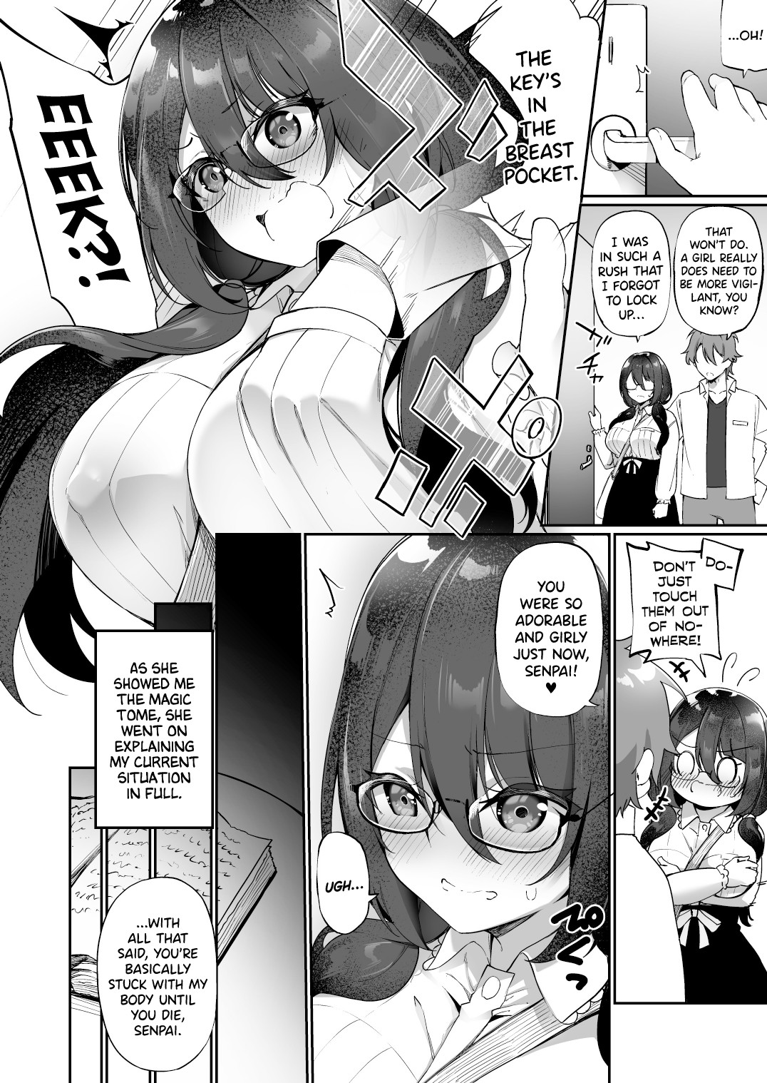 Hentai Manga Comic-I Ended Up Changing Bodies With The big Breasted Yandere Kouhai Who Gets Turned On From Simply Hearing My Voice-Read-17